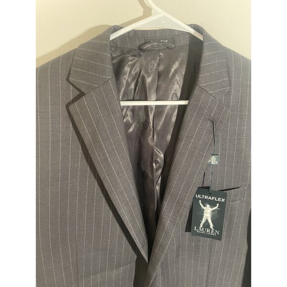 $699 NWT RALPH LAUREN ULTRAFLEX PINSTRIPE BLACK SUIT JACKET MEN’S 46R - Picture 3 of 14